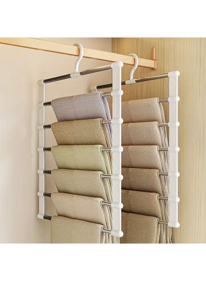 Large Foldable Multifunctional Stainless Steel Coat Hanger Storage Rack Organizer - Image 2